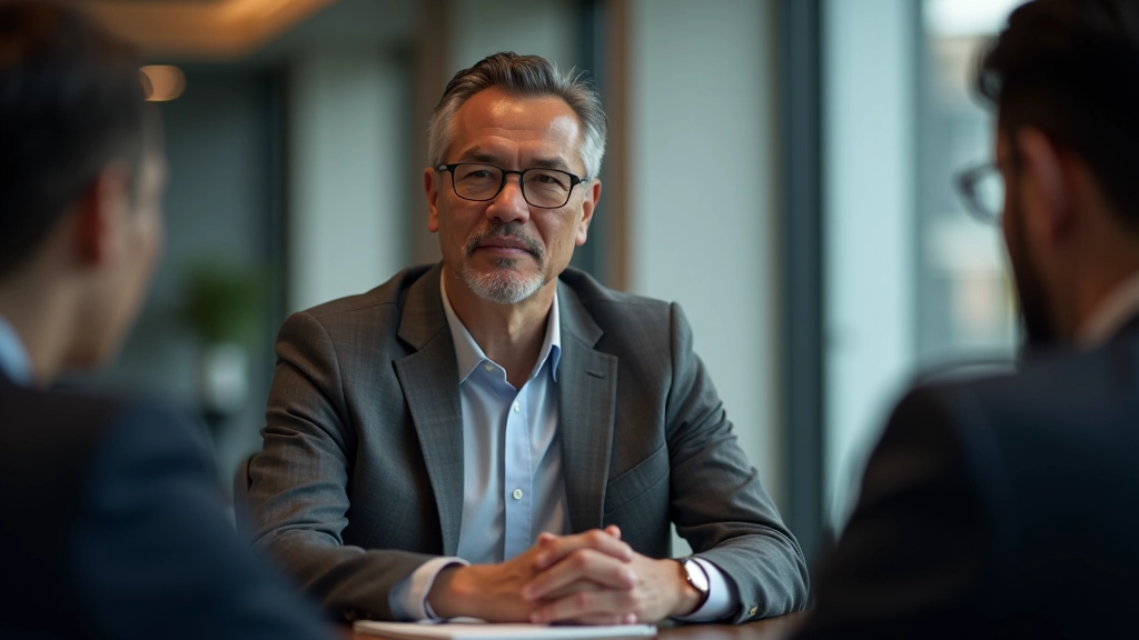 Leader listening attentively to team member during feedback session with notebook in hand