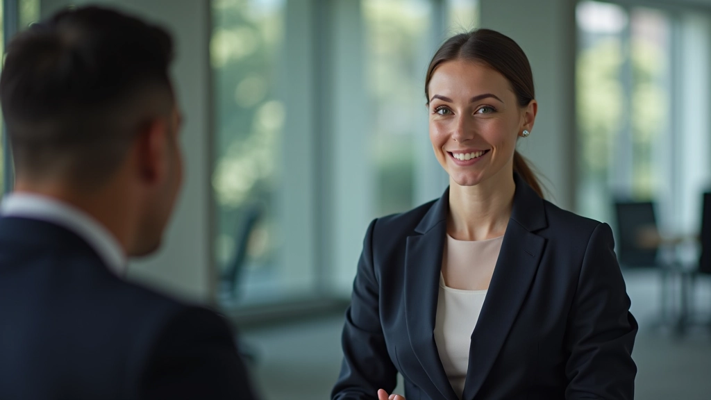 Manager and team member having productive conversation about performance metrics and growth