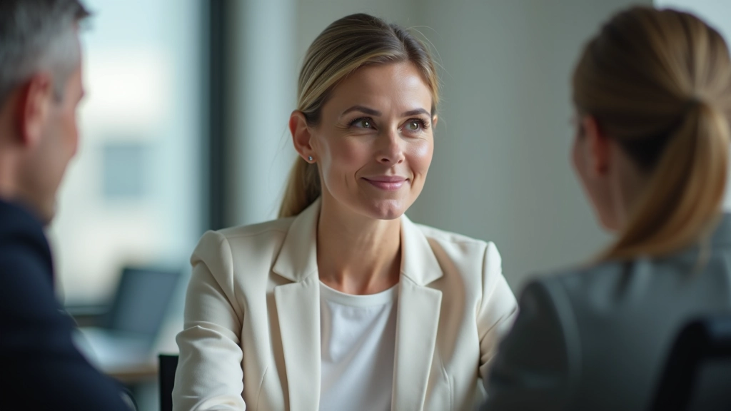 Manager having one-on-one conversation with team member in quiet office space, both seated facing each other